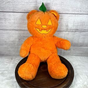 Build a Bear Glow in the Dark Halloween Orange Pumpkin Bear Toy Plush